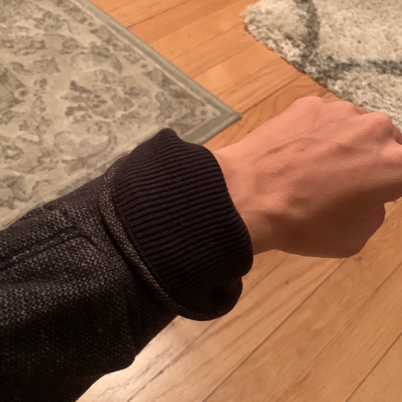 Puma - zip high-neck dark grey sweatshirt, fuzzy hood - size small - Picture 11 of 12